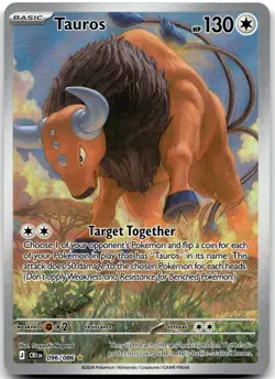 Tauros 096/086 Holo Illustration Rare Chaos Rising Pokemon Near Mint - Image 1