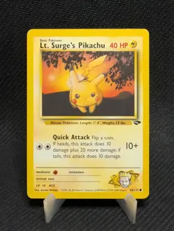 Vintage Pokemon TCG Lt. Surge's Pikachu Card #84/132 Gym Challenge Regular - Image 1