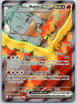 Team Rocket's Moltres ex 208/182 Ultra Rare Destined Rivals Pokemon Holo NM - Image 1