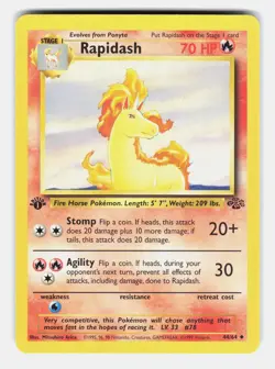 Rapidash 44/64 Uncommon Jungle 1st Edition Moderately Played - Image 1