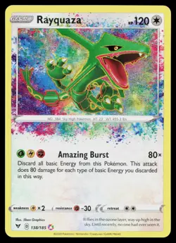 RAYQUAZA 138/185 AMAZING RARE VIVID VOLTAGE POKEMON HOLO NM - Image 1