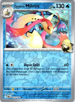 Cynthia's Milotic 053/182 Uncommon Destined Rivals Pokemon Reverse Holo NM - Image 1