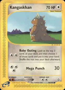 Kangaskhan 88/147 Common Aquapolis Pokemon Moderately Played - Image 1