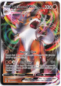 Lycanroc VMAX 092/203 Holo VMAX Rare Evolving Skies Pokemon NM - Image 1