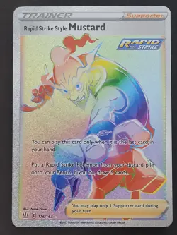 Rapid Strike Style Mustard 176/163 Secret Rainbow Rare Battle Styles Pokemon TCG - Image 1