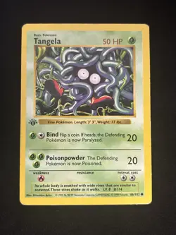 Tangela 066/102 Base Set (Shadowless) Regular 1st Edition Pokemon TCG - HP - Image 1
