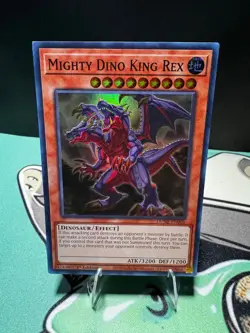 Mighty Dino King Rex DUNE-EN008 Super Rare Duelist Nexus Yu-Gi-Oh 1st Edition LP - Image 1