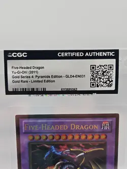 Konami Five-Headed Dragon GLD4-EN031 Gold Series 4 Gold Rare CGC Yu-Gi-Oh - Image 3