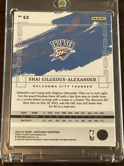 2023-24 Panini Impeccable Shai-Gilgeous-Alexander OKC /5 No 53 - Image 2