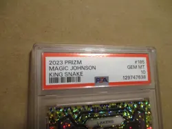 2023-24 PANINI PRIZM MAGIC JOHNSON #185 KING SNAKE PRIZM PSA 10 GEM MINT SSP - Image 2