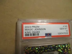 2023-24 PANINI PRIZM MAGIC JOHNSON #185 KING SNAKE PRIZM PSA 10 GEM MINT SSP - Image 3