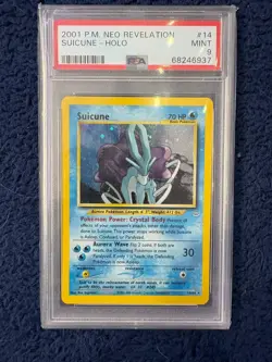 PSA 9 Suicune Holo Neo Revelation #14 - 2001 MINT Pokemon Card - Image 1