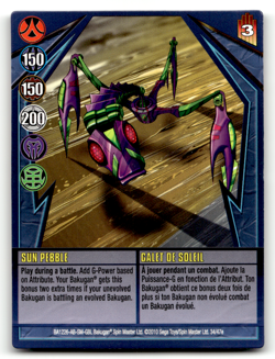 Bakugan Card - Sun Pebble (Apexeon) - Ability - Gundalian Invaders - Image 1