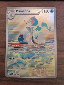 Primarina 088/084 PBL en Holo Full Art 150HP Water Pokemon TCG Card - Image 1