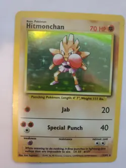 Hitmonchan Base Set Holo Fossil Pokemon Card WOTC - Image 1