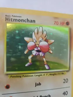 Hitmonchan Base Set Holo Fossil Pokemon Card WOTC - Image 2