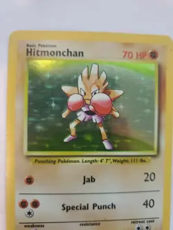 Hitmonchan Base Set Holo Fossil Pokemon Card WOTC - Image 3