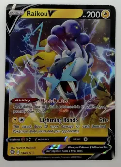 Pokemon TCG Raikou V 048/172 SWSH09 Brilliant Stars Holo Ultra Rare EN 2022 - Image 1