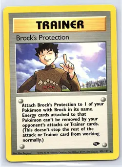 BROCK'S PROTECTION 101/132 RARE GYM CHALLENGE POKEMON UNLIMITED LIGHTLY PLAYED - Image 1
