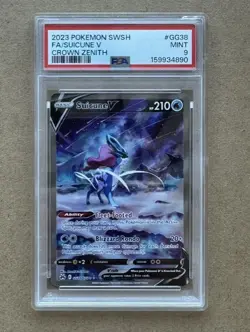 Pokemon TCG Suicune V GG38/GG70 Crown Zenith: Galarian Gallery Ultra Rare PSA 9 - Image 1