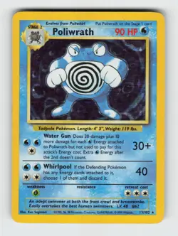 Poliwrath 13/102 Holo Rare Base Set Unlimited Pokemon 1999 Moderately Played - Image 1