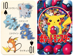 1998 Vintage Raichu/Nidoqueen 10 of Spades Pokemon Televi-kun Poker Playing Card - Image 1