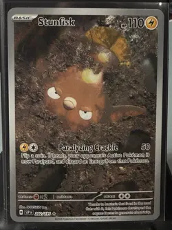 Pokemon SV08 Surging Sparks Stunfisk 202/191 Illustration Rare Holo English NM - Image 1