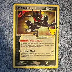 Pokemon TCG Greninja Star SWSH144 Promo Holo 130 HP Pikachu 25th Stamp - Image 1