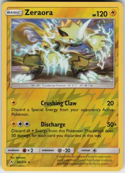 Zeraora 60/214 Rare Unbroken Bonds Pokemon Reverse Holo Near Mint - Image 1