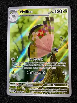 2024 Pokemon TCG Vivillon 193/191 Sv08 Surging Sparks Holo IR EN - Image 2