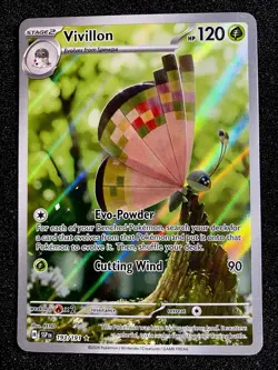 2024 Pokemon TCG Vivillon 193/191 Sv08 Surging Sparks Holo IR EN - Image 3