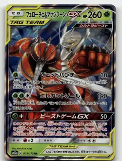 PHEROMOSA & BUZZWOLE GX 001/173 DOUBLE RARE TAG ALL STARS POKEMON JAPANESE LP - Image 1