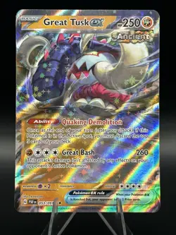 Great Tusk ex 053/091 Double Rare Holo Pokemon 2024 Paldean Fates NM 053/091 - Image 1