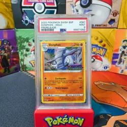 PSA 9 MINT 2020 Pokemon SWSH Black Star Promo Donphan 67 Prerelease Holo - Image 1