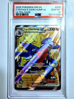 2025 Cynthia's Garchomp ex PSA 10 241/182 Pokemon Destined Rivals Ultra Rare EN - Image 1