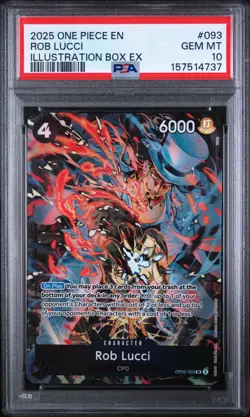 2025 ONE PIECE ENGLISH ROB LUCCI #OP05-093 ILLUSTRATION BOX EX PROMO ALT ART SR - Image 1
