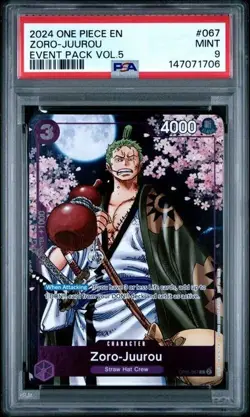 ONE PIECE ZORO-JUUROU 2024 EVENT PACK VOL.5 #067 PSA 9 - Image 1