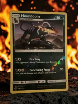 Houndoom 59/111 Reverse Holo Pokemon Sun & Moon Crimson Invasion Card - Image 1