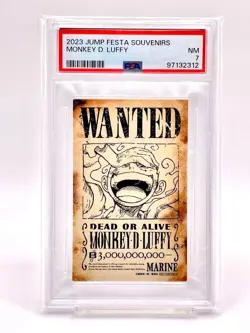 One Piece PSA7 Jump Festa Monkey D. Luffy Nika WANTED Poster Card Used - Image 1