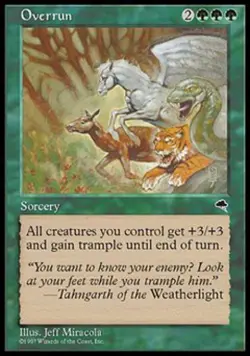 Overrun - Light Play MTG Tempest - Image 1