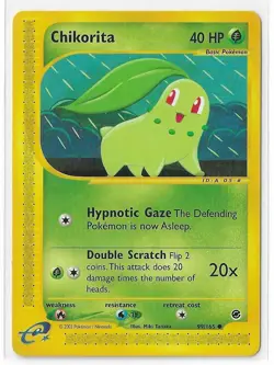 Chikorita 99/165 Expedition Non-Holo E-Reader WOTC Vintage Pokemon TCG Card NM - Image 1