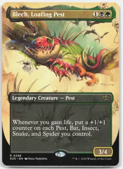 Blech, Loafing Pest (Borderless) 298 R Normal Secrets of Strixhaven MTG NM - Image 1