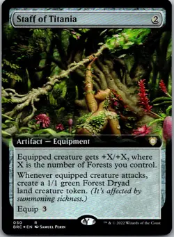 Staff of Titania (Extended Art) 50 The Brothers' War MTG Foil LP - Image 1