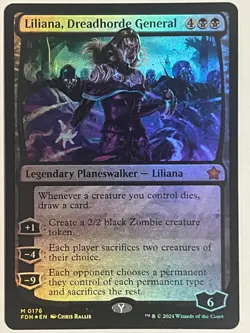 MTG LILIANA, DREADHORDE GENERAL MYTHIC FOUNDATIONS 176 FOIL NM - Image 1