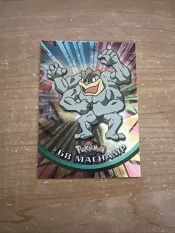 1999 Topps Pokemon #68 Machamp Holo Black Logo Series 1 In Top Loader - Image 1