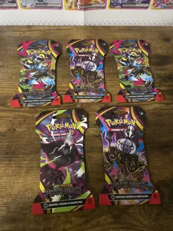 NEW! Pokemon Ascended Heroes Bundle Pitch Black Booster Packs (5 packs). Sleeved - Image 2