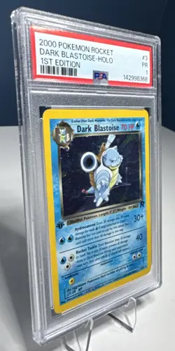 2000 Pokemon Rocket 1st Edition #3 Dark Blastoise Holo PSA 1 - Image 3