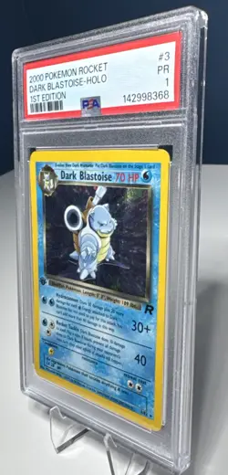 2000 Pokemon Rocket 1st Edition #3 Dark Blastoise Holo PSA 1 - Image 4
