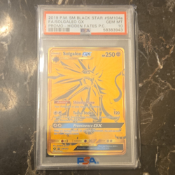 Pokemon TCG 2019 Solgaleo GX SM104a Black Star Promo Holo PSA 10 Hidden Fates - Image 1