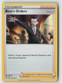 Boss's Orders 154/192 Holo Rare Rebel Clash Pokemon Near Mint - Image 1